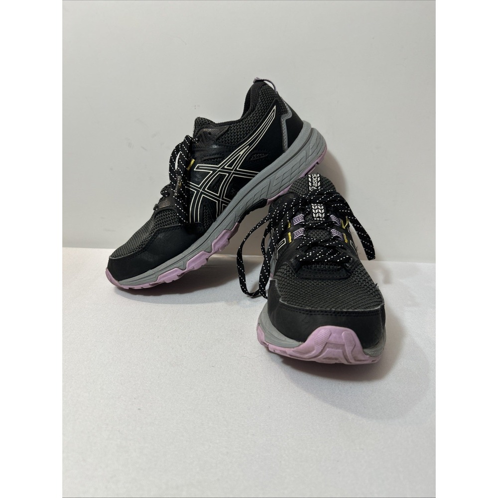 Asics Gel-Venture 8 Trail & Running Womens Size 6 Black Purple Sneakers Athletic